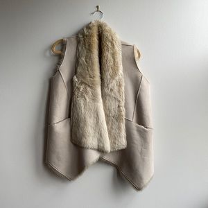 Nordstrom Faux Suede / Fur Vest no size on tag Med